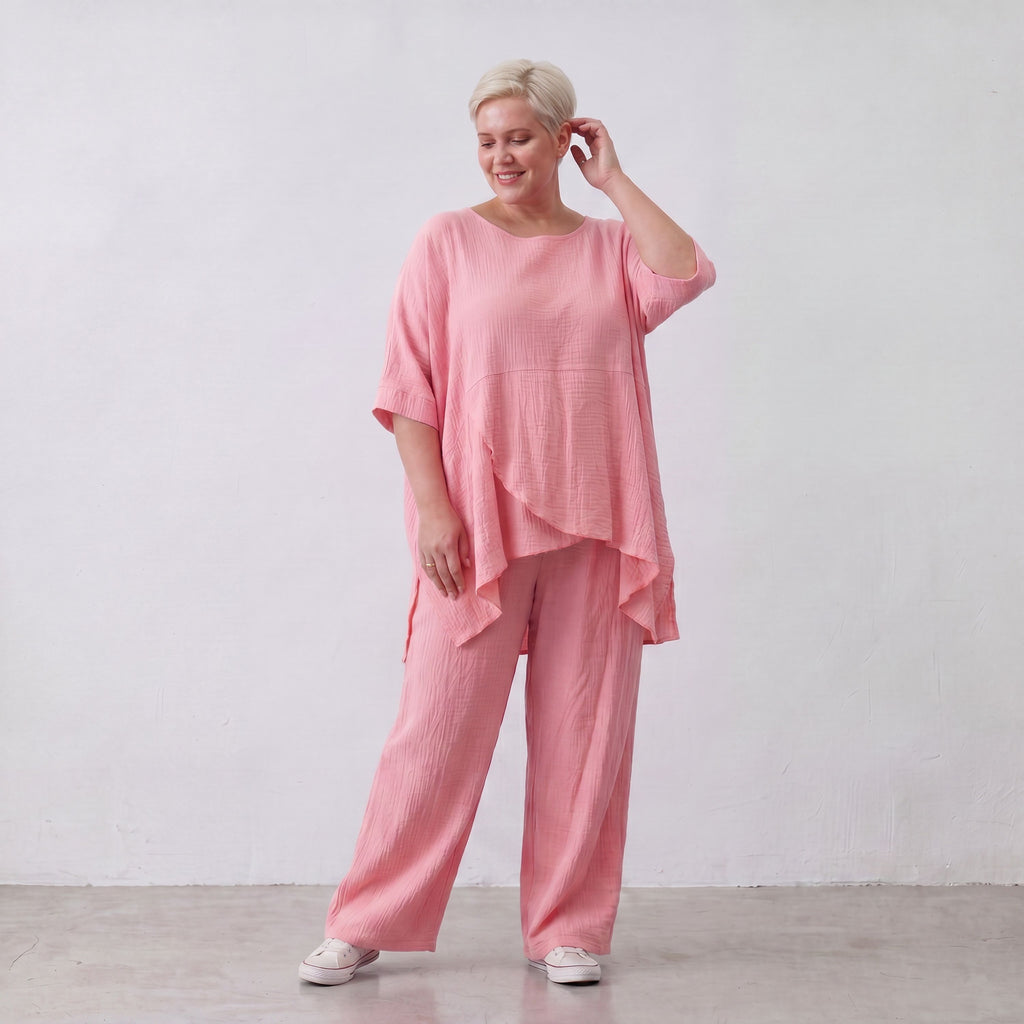AKH Fashion · Trousers · Waffelly · 7262 · Rosy