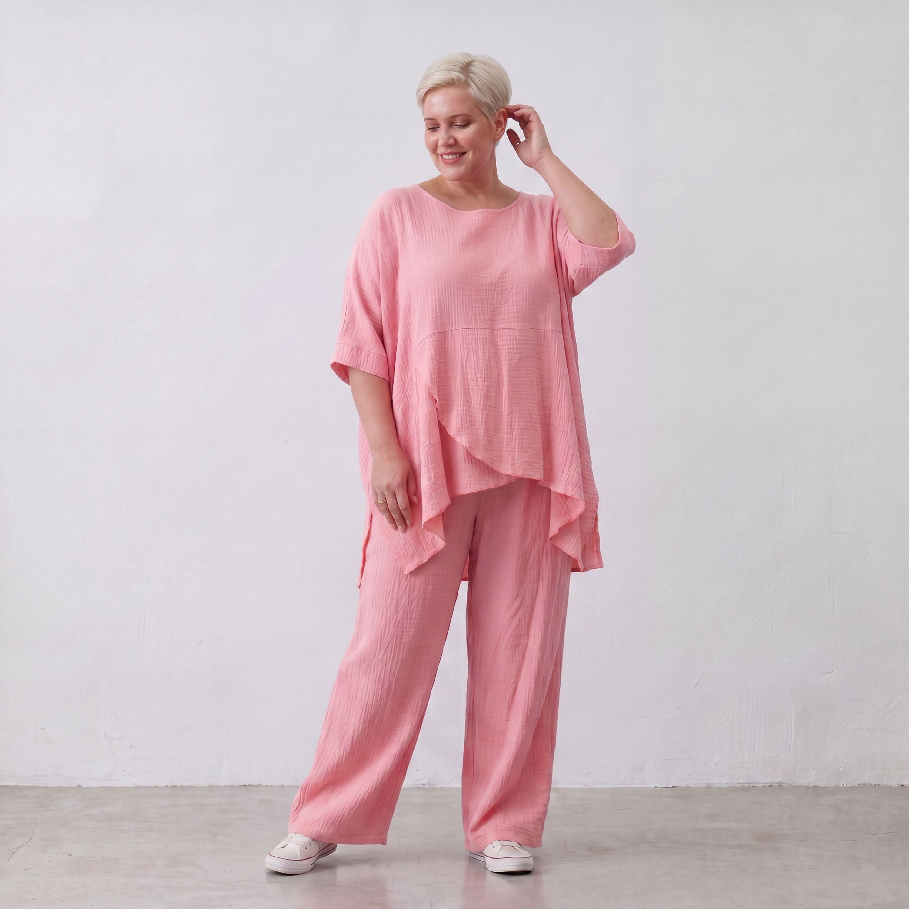 AKH Fashion · Trousers · Waffelly · 7262 · Rosy