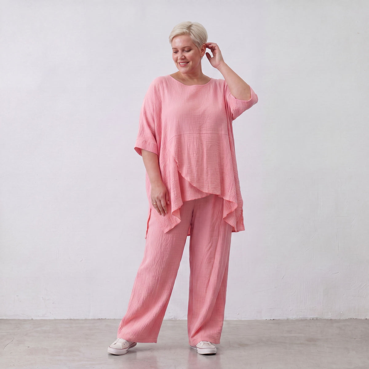 AKH Fashion · Shirt · Waffelly · 7266 · Rosy