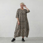 AKH 1926 dress, beige-black-white