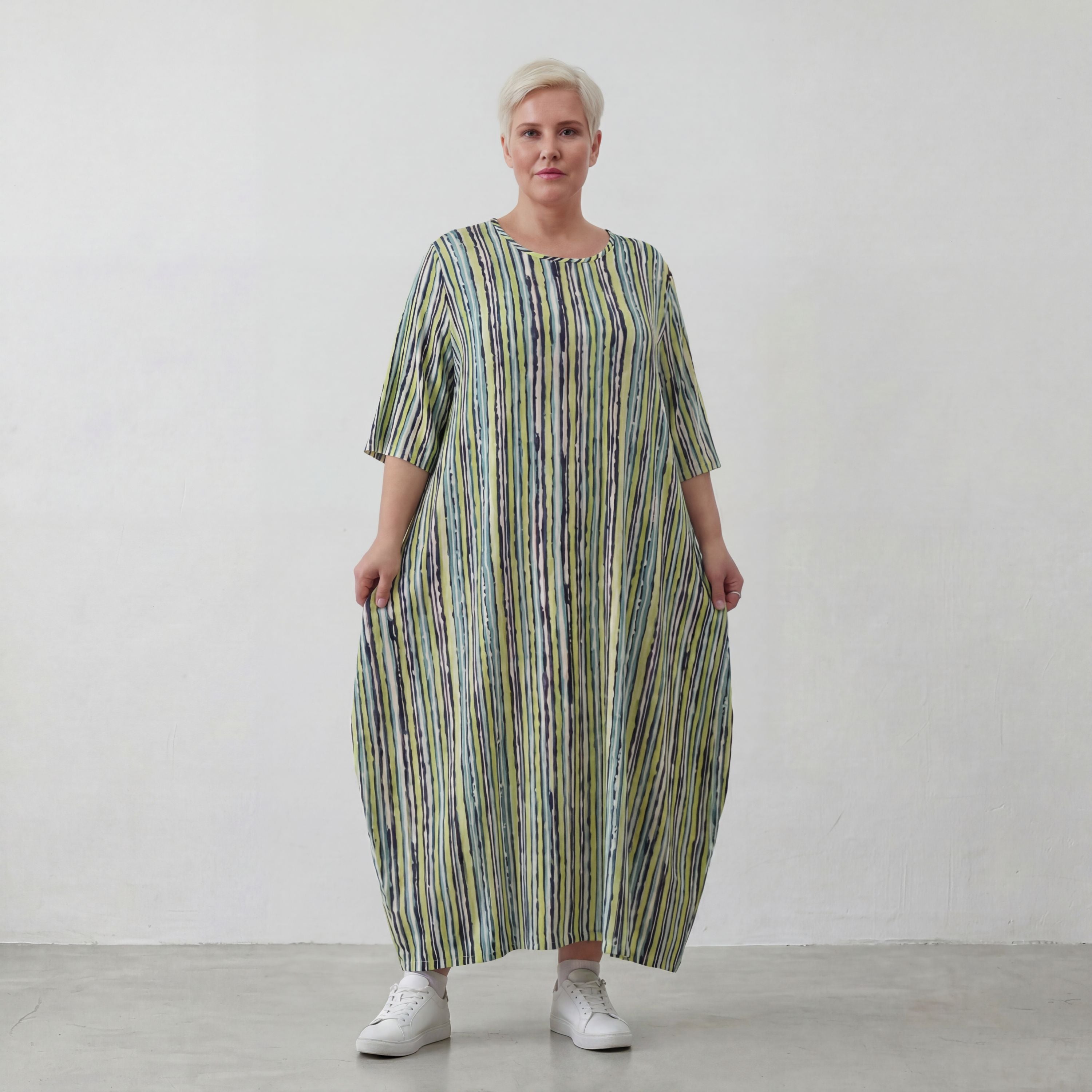 AKH Fashion Kleid 1926 Windy, Grün/Blau/Weiß