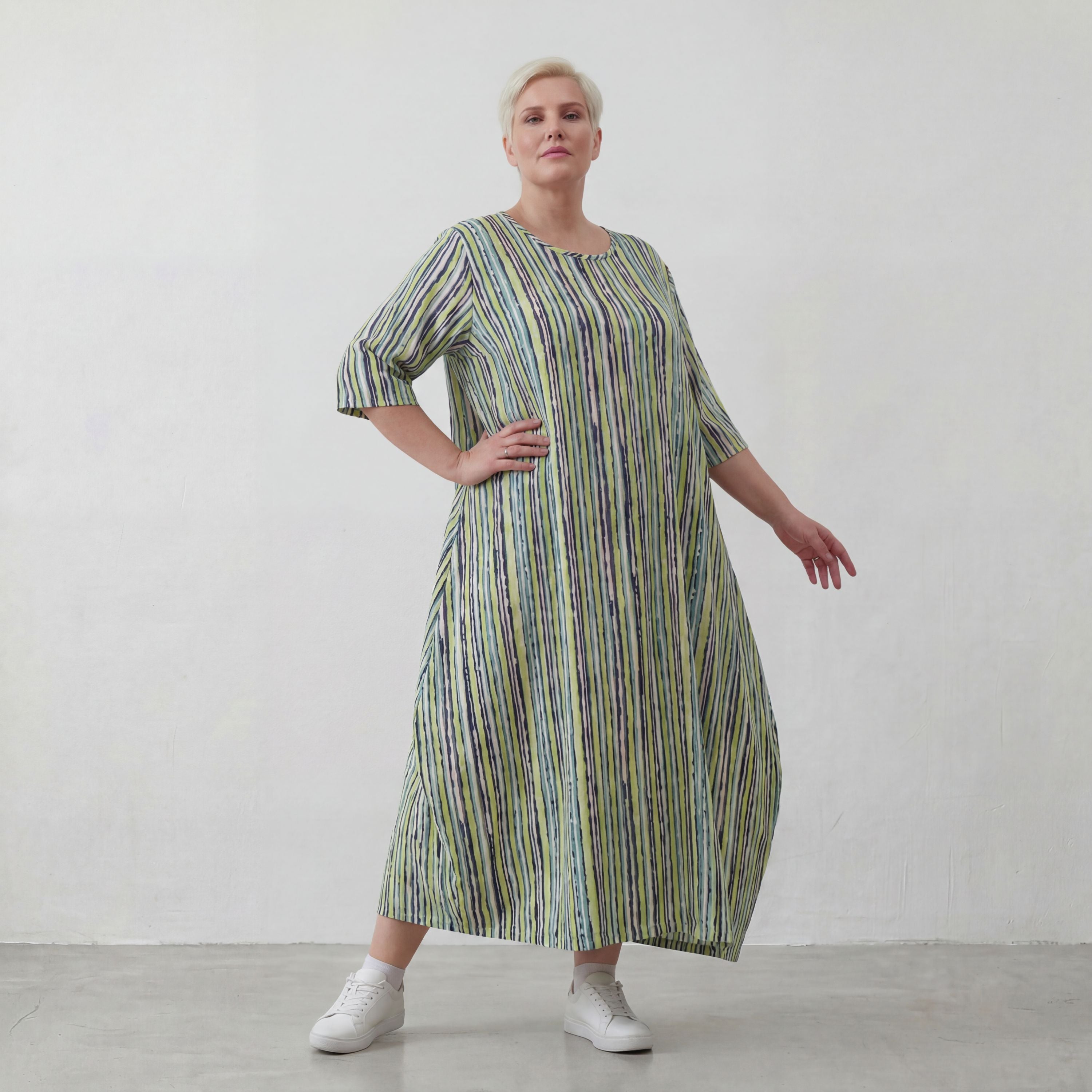 AKH Fashion Kleid 1926 Windy, Grün/Blau/Weiß