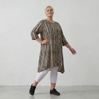 AKH 2667 Big Shirt, Beige-Black-White
