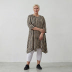 AKH 2667 Big Shirt, Beige-Black-White