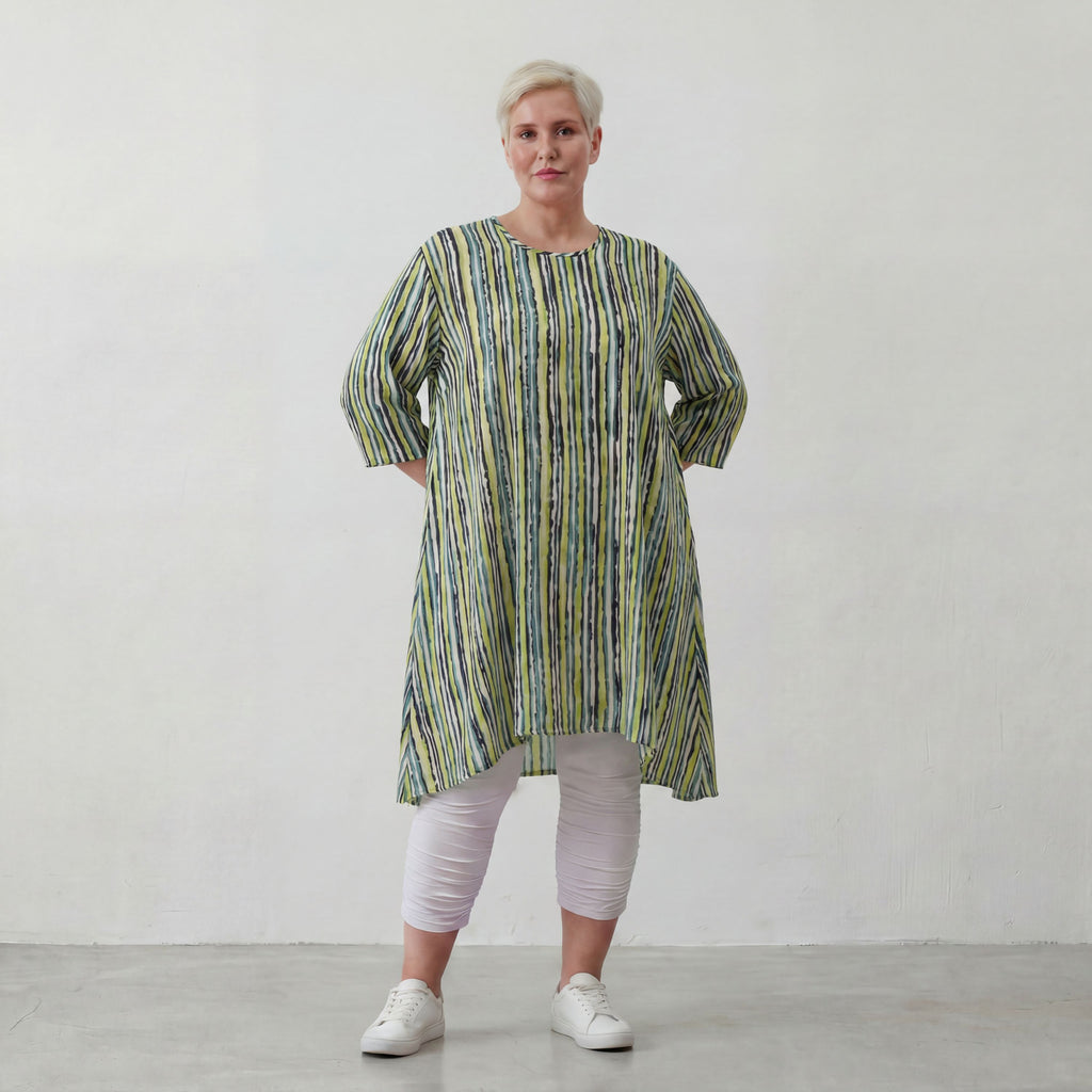 AKH 2667 Big Shirt, Green-Blue-White