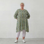 AKH 2667 Big Shirt, Green-Blue-White