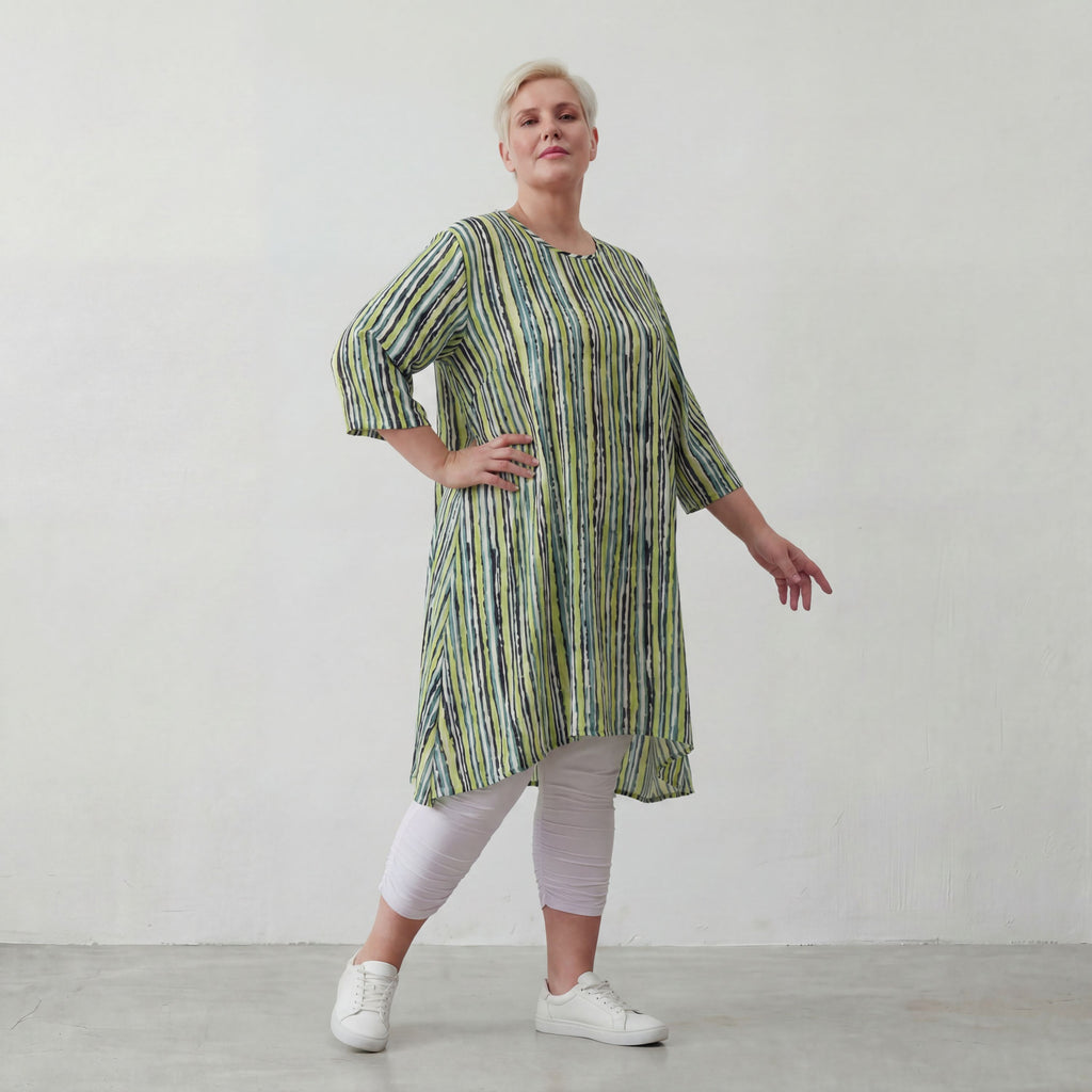AKH 2667 Big Shirt, Green-Blue-White