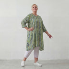 AKH 2667 Big Shirt, Green-Blue-White
