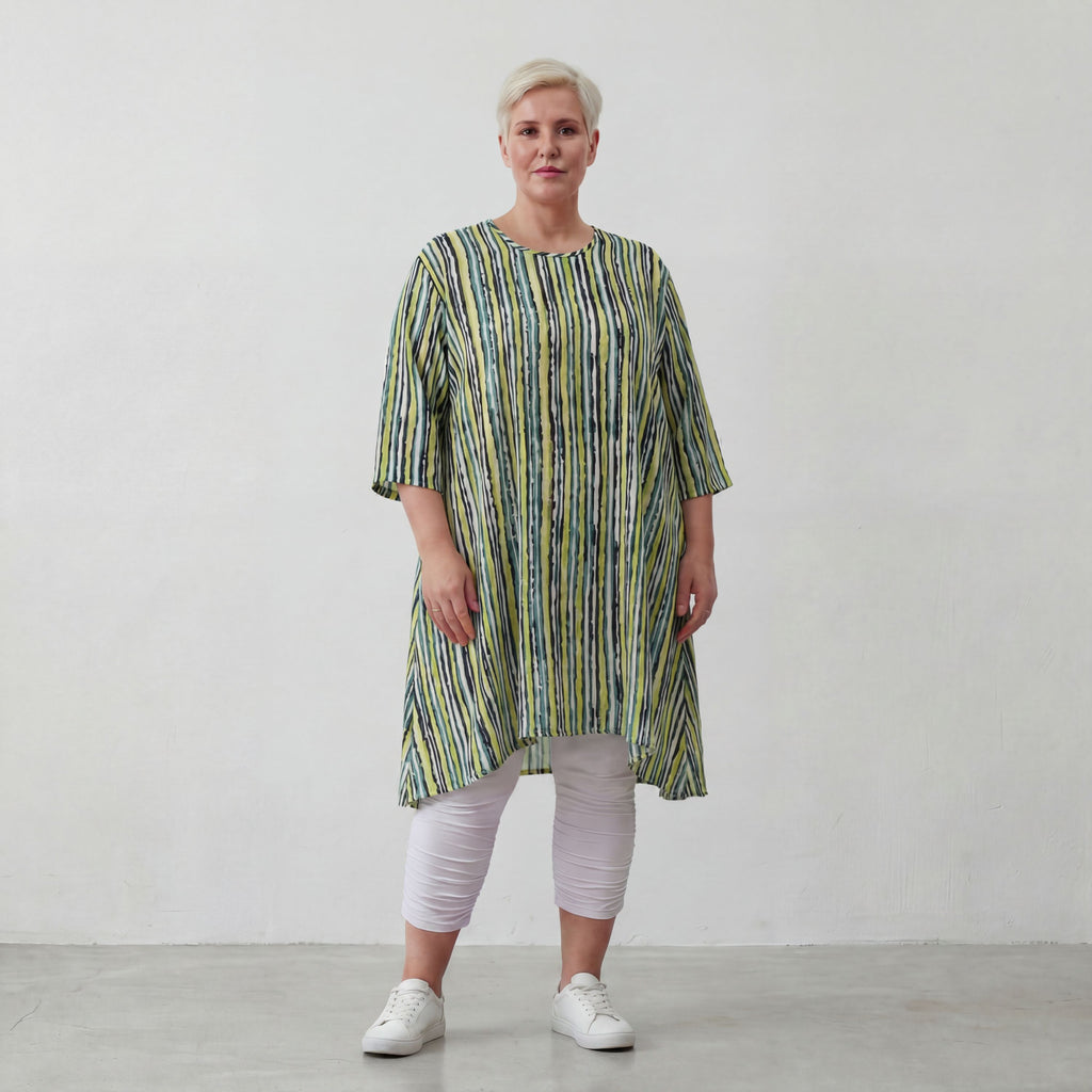 AKH 2667 Big Shirt, Green-Blue-White