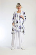 Summer jacket in A-shape made of soft jersey quality, Sumire in white-lilac