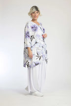 Summer jacket in A-shape made of soft jersey quality, Sumire in white-lilac