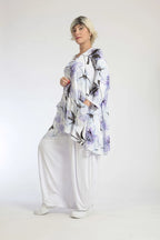 Summer jacket in A-shape made of soft jersey quality, Sumire in white-lilac