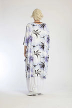 Summer dress in a straight shape made of soft jersey quality, Sumire in white-lilac