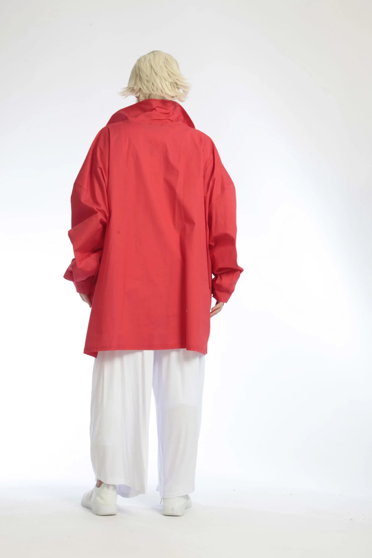 Sommer Bluse in kastiger Form aus feiner Popeline Qualität, Poppy in Rot
