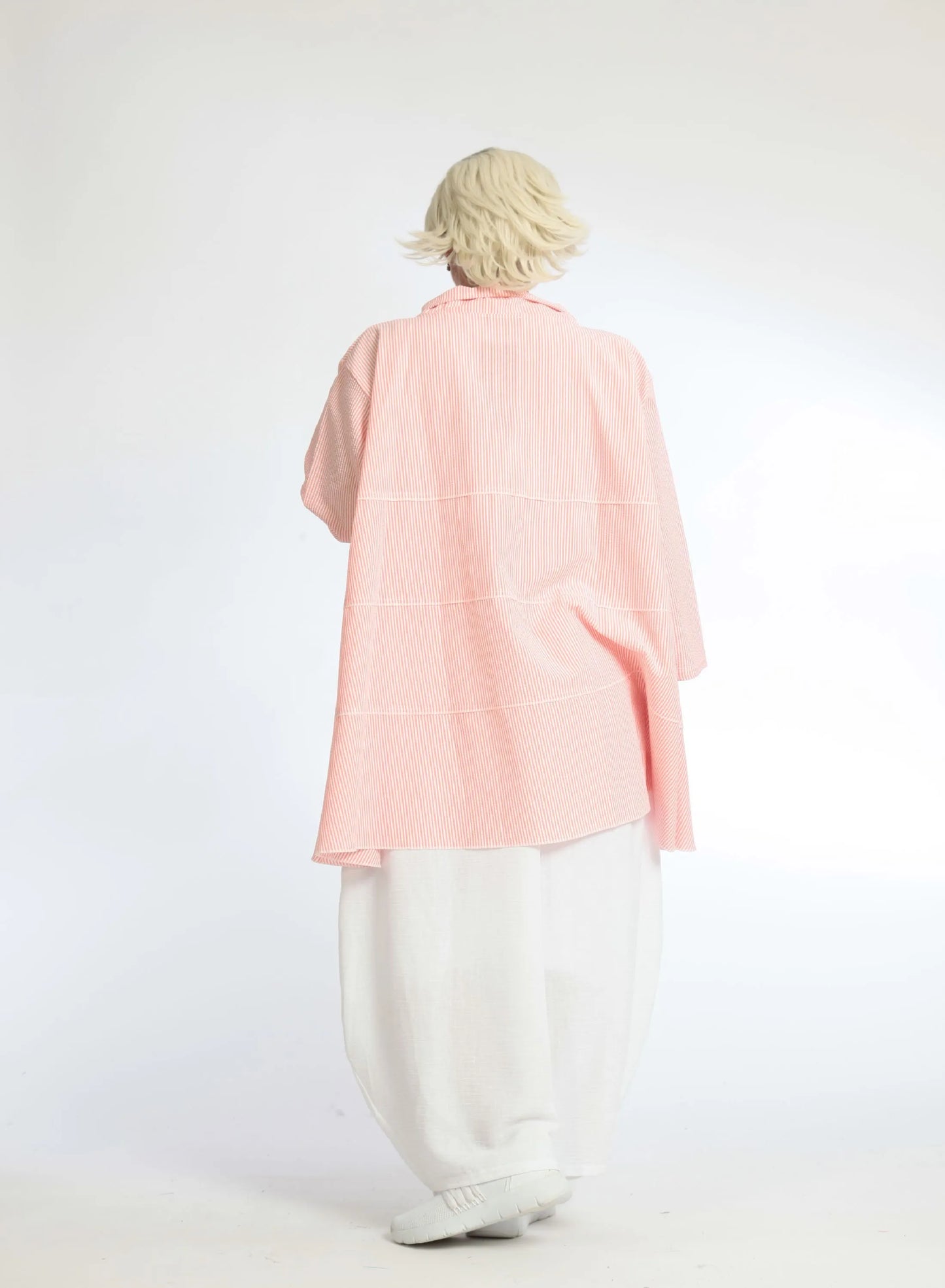 Sommer Jacke in A-Form aus weicher Seersucker Qualität, Tessa in Orange