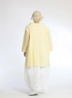 Sommer Jacke in A-Form aus weicher Seersucker Qualität, Tessa in Gelb