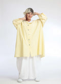 Summer blouse in A-shape made of soft seersucker quality, Tessa in yellow