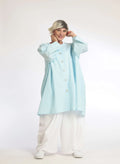 Summer blouse in A-shape made of soft seersucker quality, Tessa in light blue