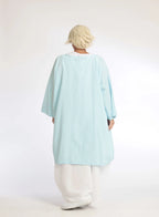 Summer blouse in A-shape made of soft seersucker quality, Tessa in light blue