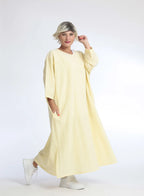 Summer coat in a straight shape made of soft seersucker quality, Tessa in yellow