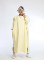 Summer coat in a straight shape made of soft seersucker quality, Tessa in yellow