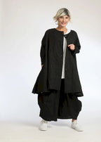 Summer jacket in A-shape made of crashed poplin quality, cotton crash in black