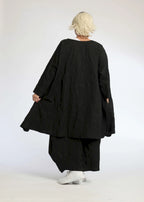 Summer jacket in A-shape made of crashed poplin quality, cotton crash in black