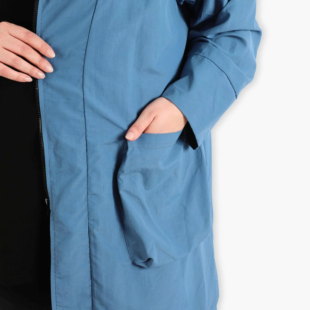 AKH 2286 Coat, Black-Azure Blue
