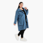AKH 2286 Coat, Black-Azure Blue