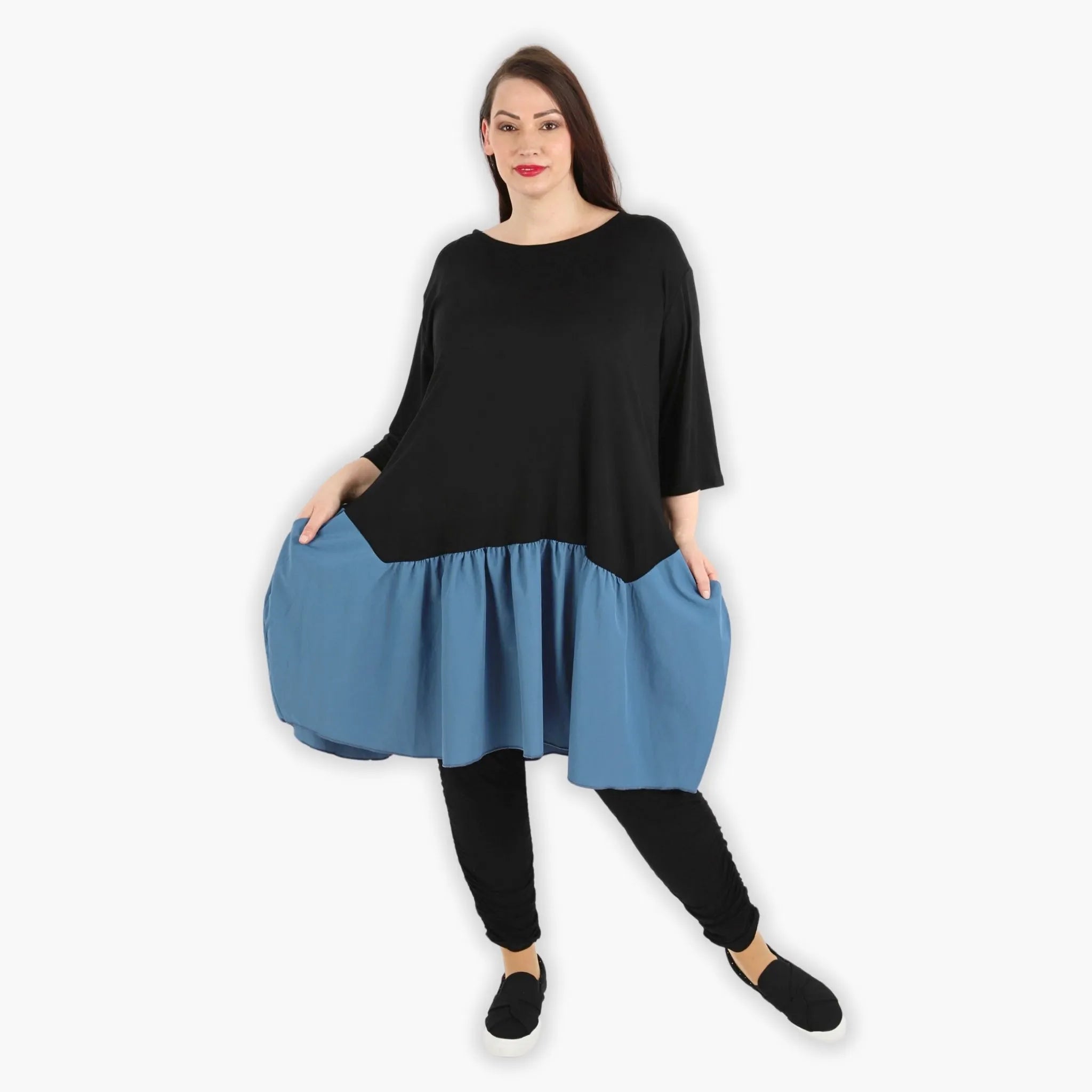 AKH Fashion Tunika 6931 Azur, Schwarz/Azurblau
