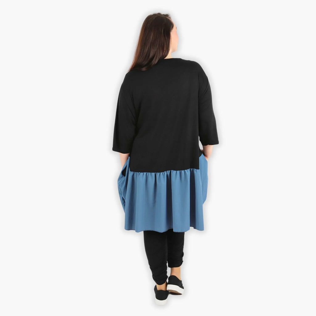 AKH 6931 Tunic, Black-Azure Blue