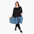AKH 6931 Tunic, Black-Azure Blue
