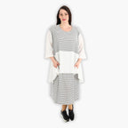 AKH 6734 Dress, White-Black