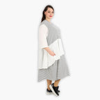 AKH 6734 Dress, White-Black
