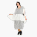 AKH 6734 Dress, White-Black