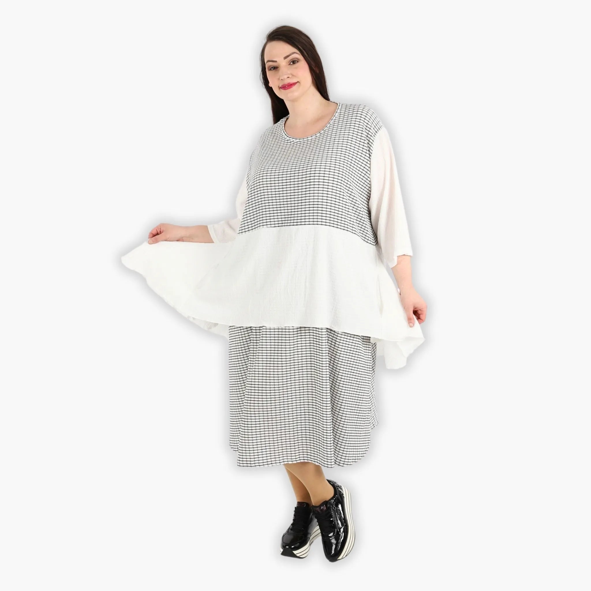 AKH Fashion Kleid 6734 Victoria, Weiß/Schwarz
