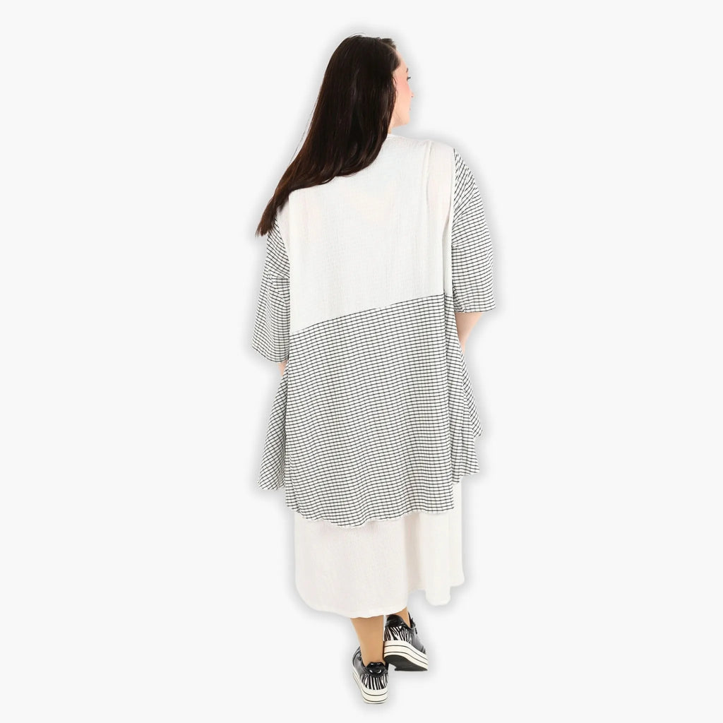 AKH 6734 Dress, White-Black