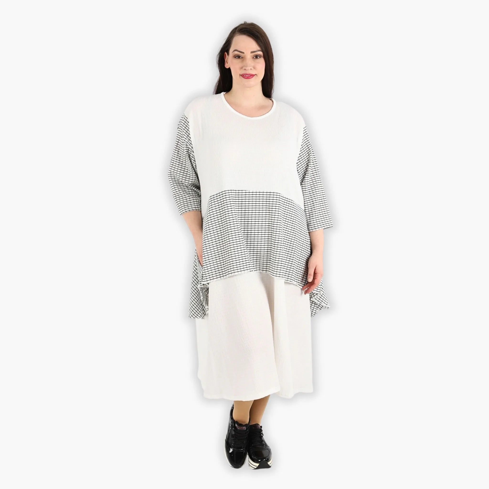 AKH Fashion Kleid 6734 Victoria, Weiß/Schwarz