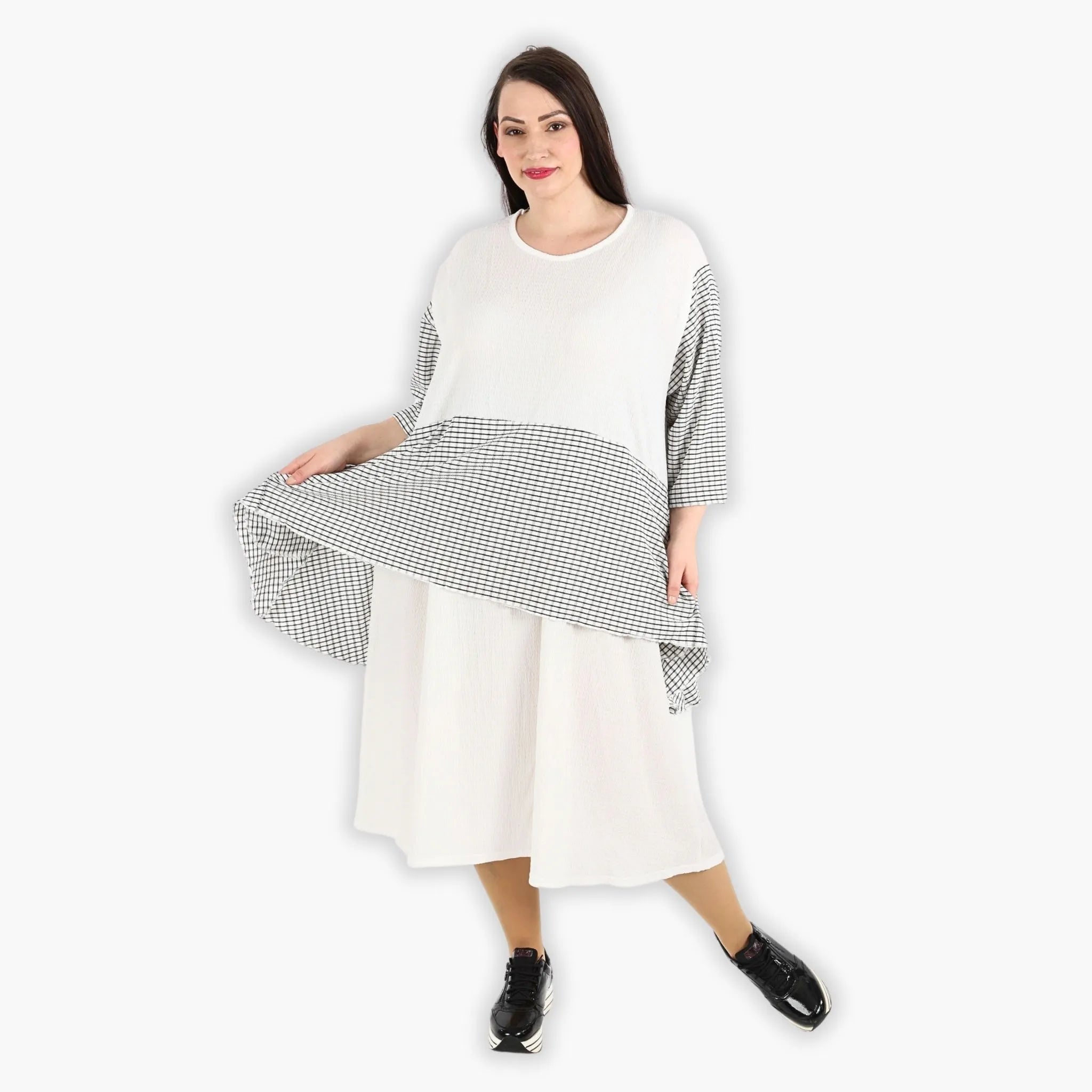 AKH Fashion Kleid 6734 Victoria, Weiß/Schwarz