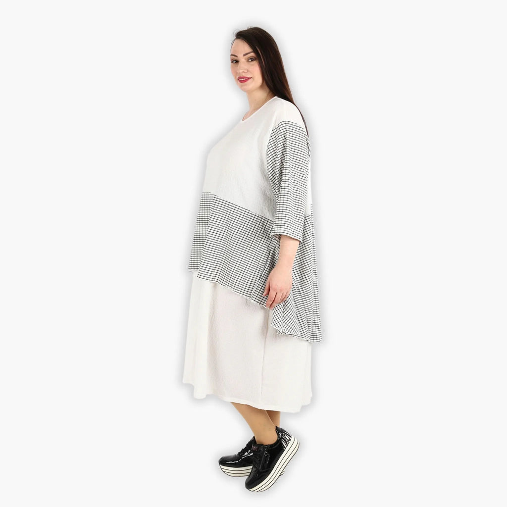 AKH 6734 Dress, White-Black