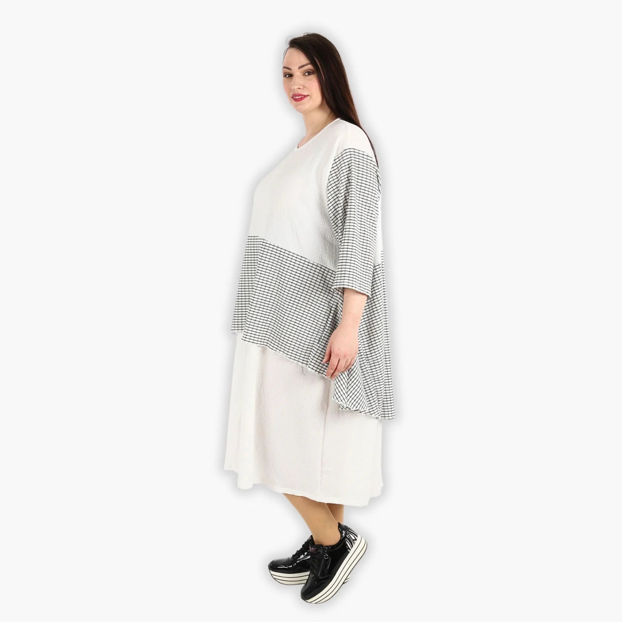 AKH Fashion Kleid 6734 Victoria, Weiß/Schwarz