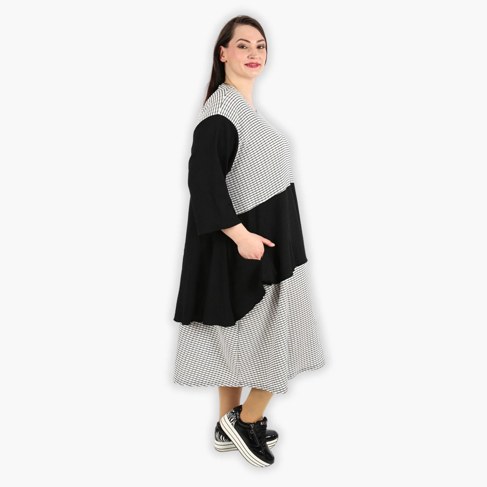 AKH Fashion Kleid 6734 Victoria, Schwarz/Weiß