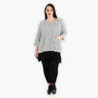 AKH 6932 Big Shirt, White-Black
