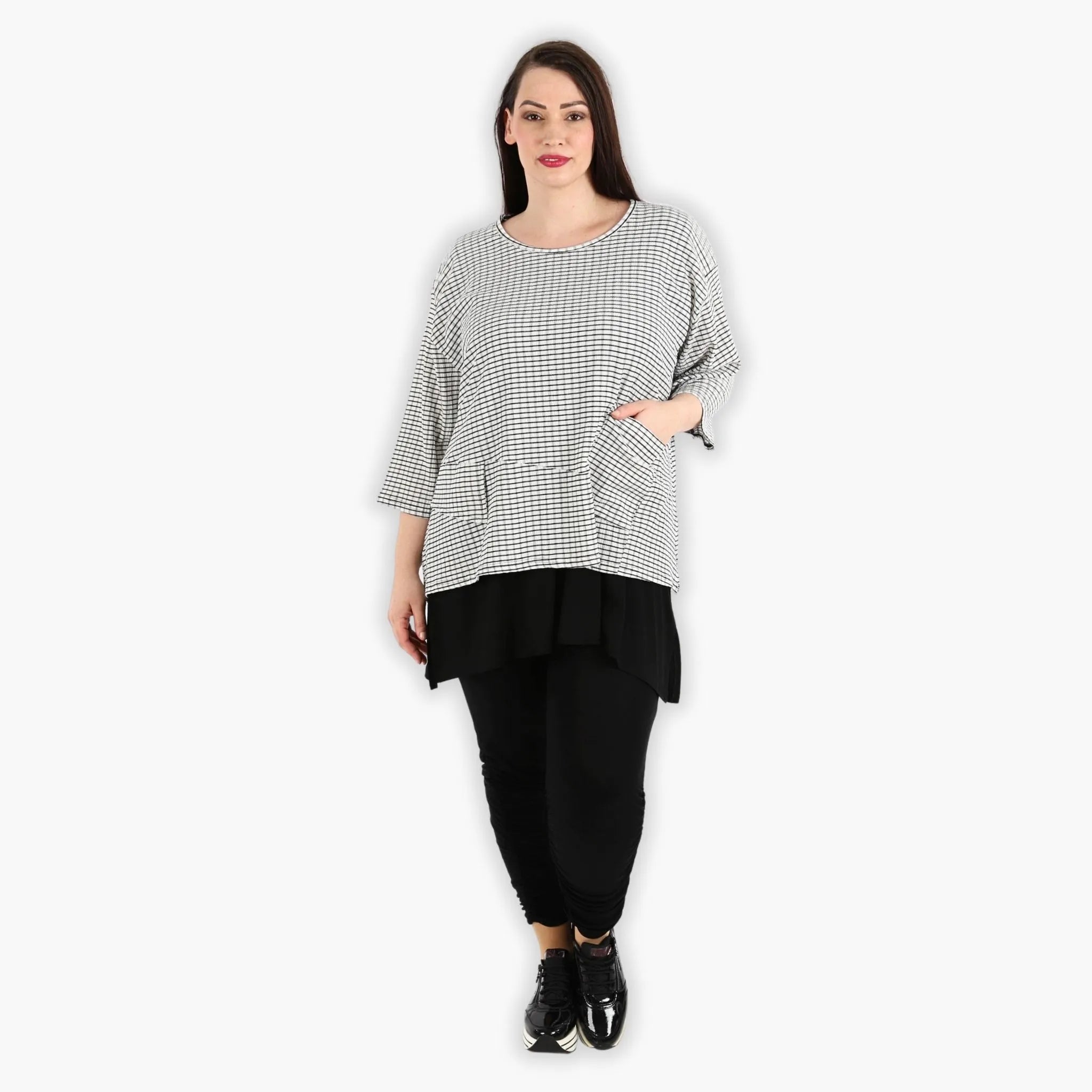 AKH Fashion Shirt 6932 Victoria, Weiß/Schwarz