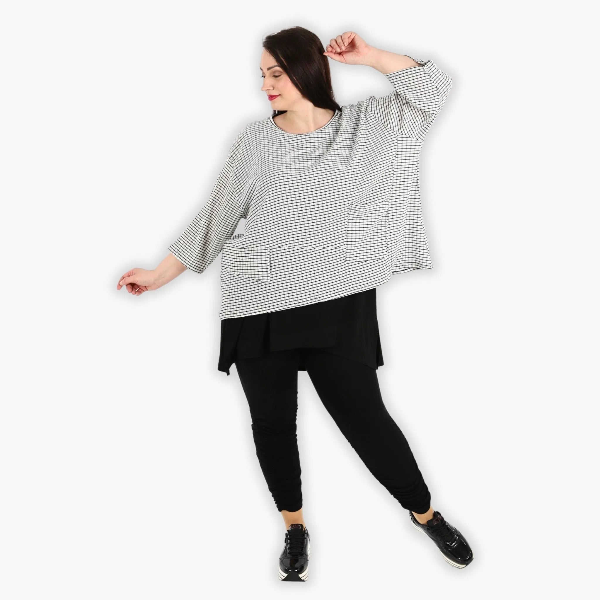 AKH Fashion Shirt 6932 Victoria, Weiß/Schwarz