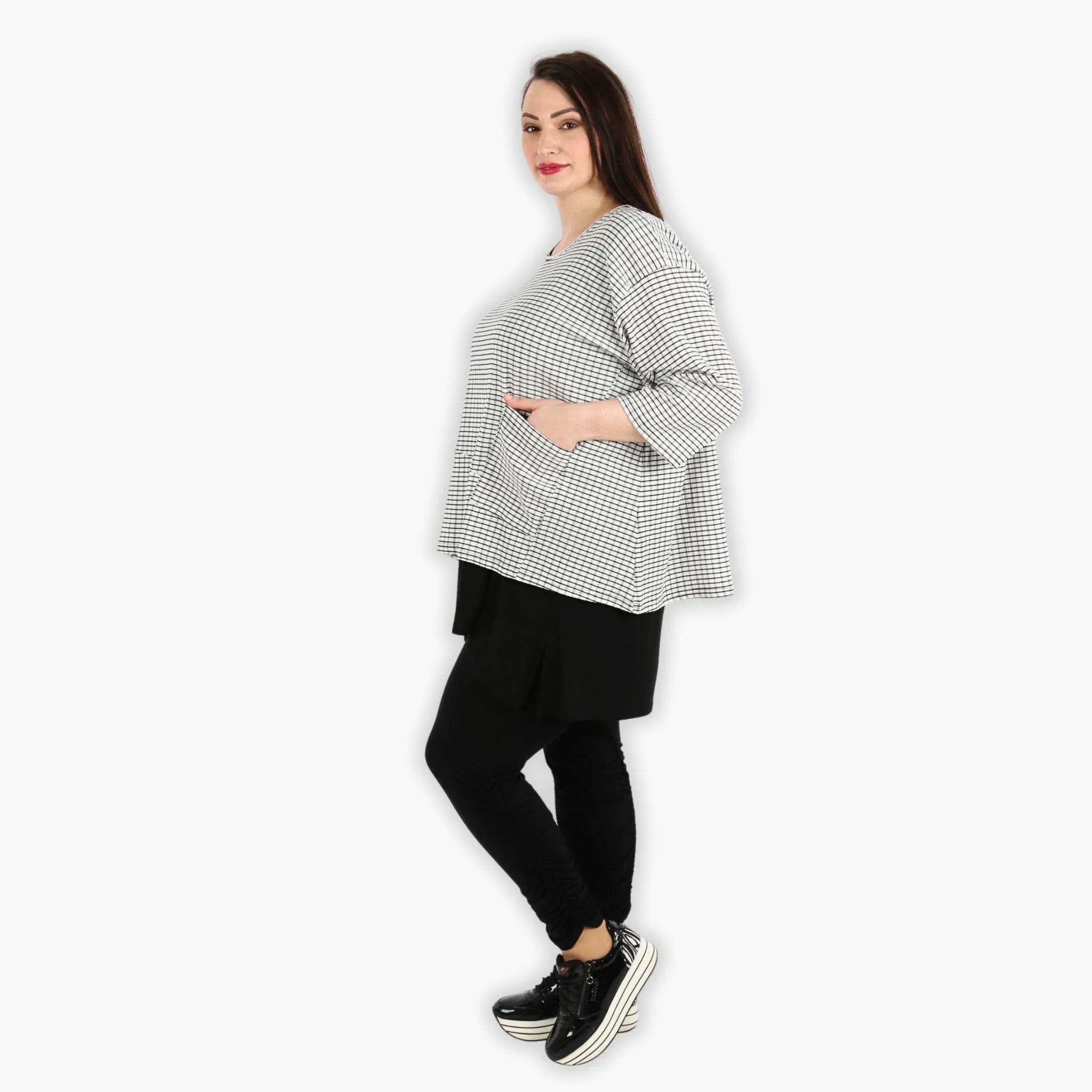 AKH Fashion Shirt 6932 Victoria, Weiß/Schwarz