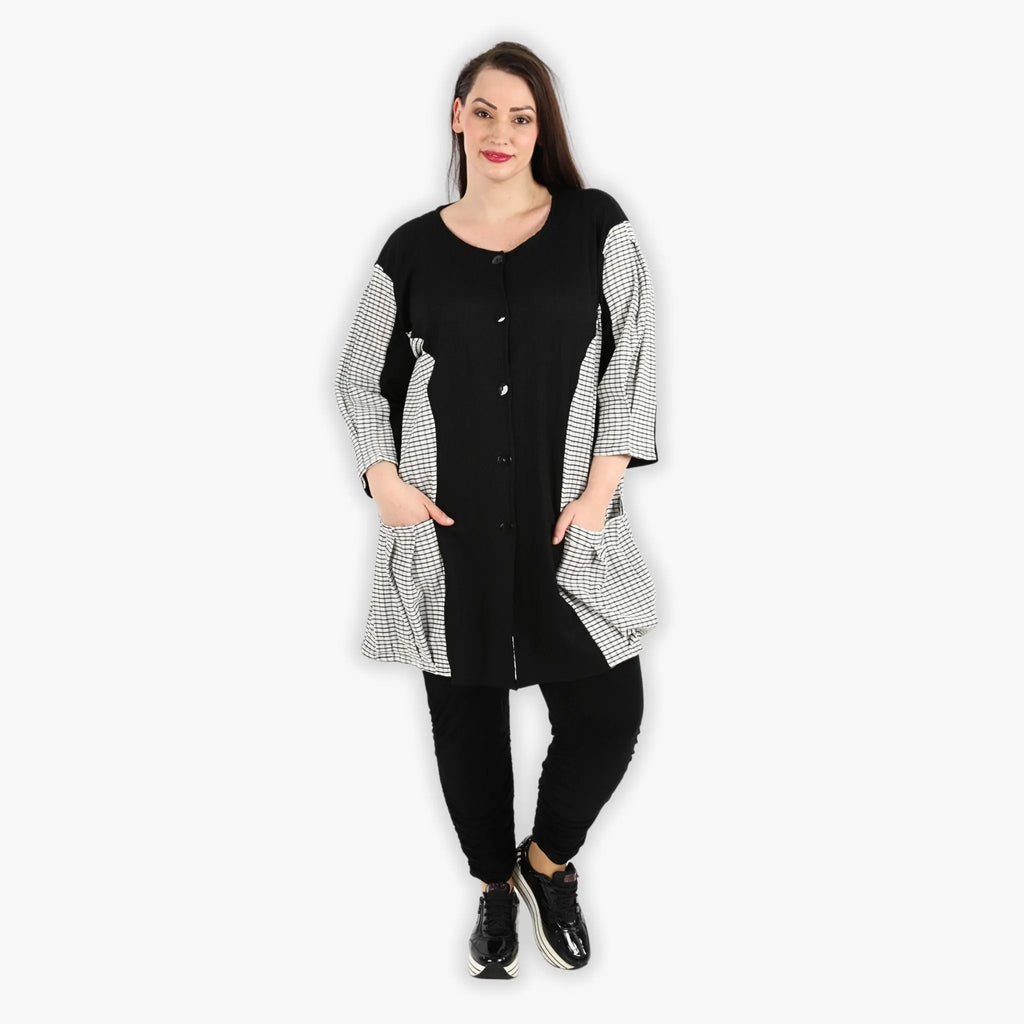AKH 6933 Jacket, Black and White
