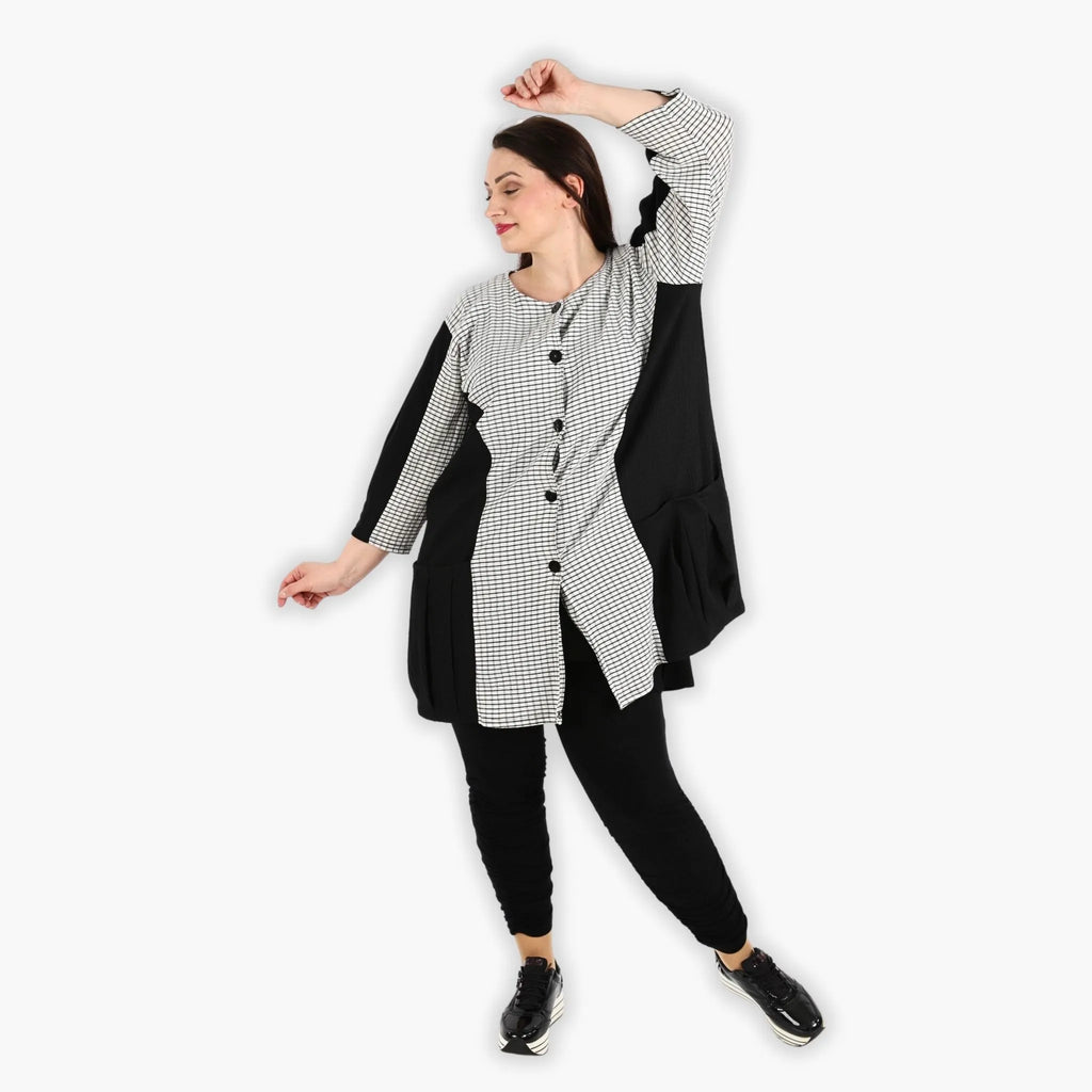 AKH 6933 Jacket, Black and White