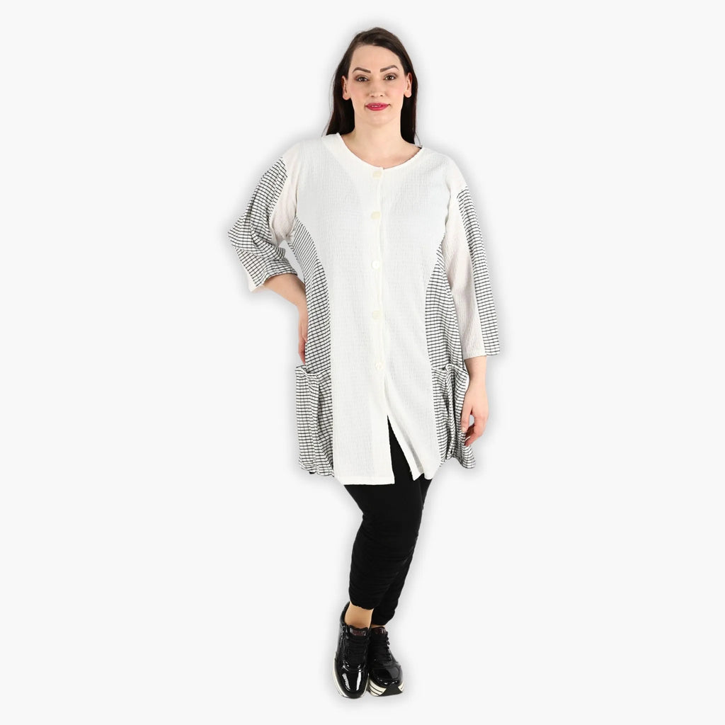 AKH 6933 Jacket, White-Black