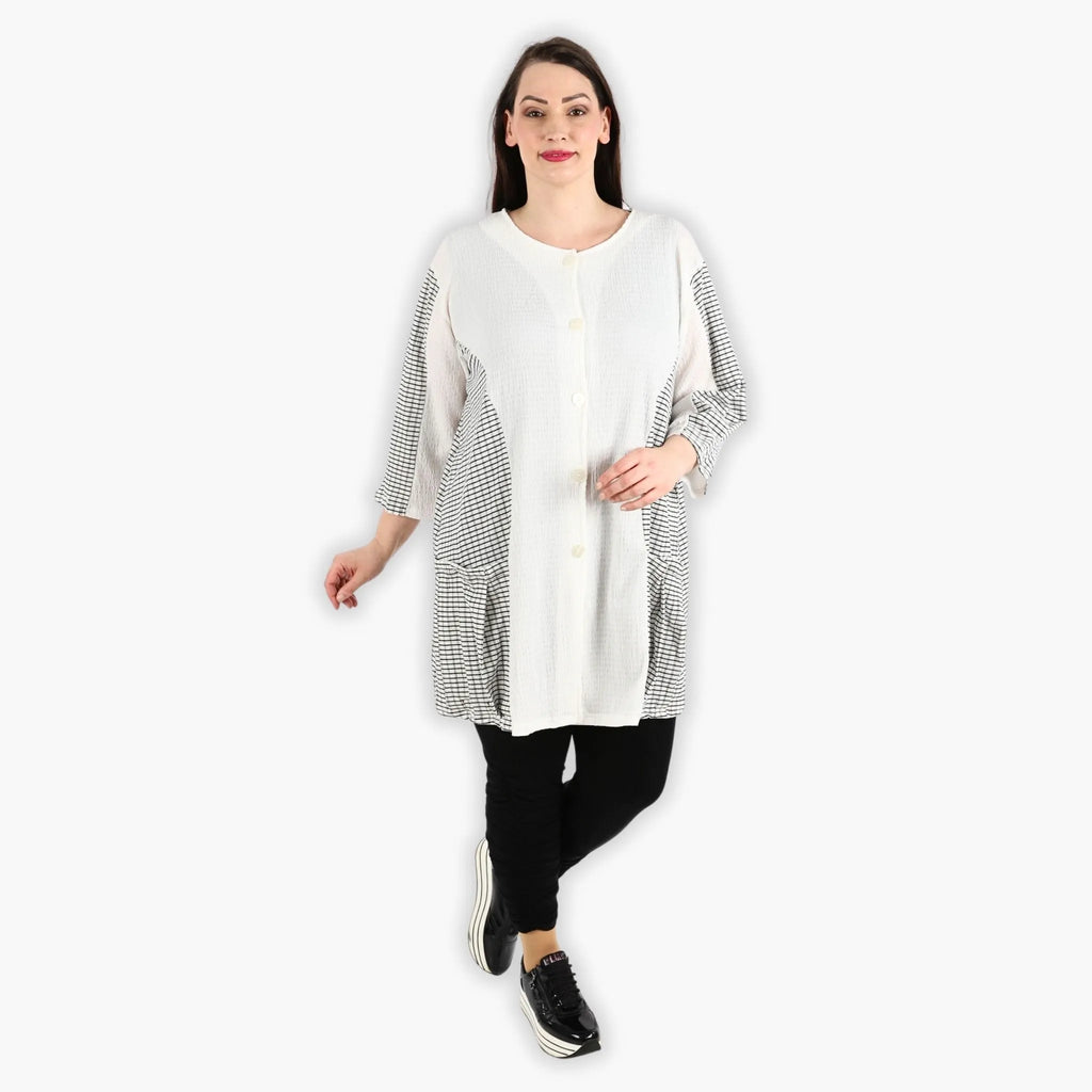 AKH 6933 Jacket, White-Black